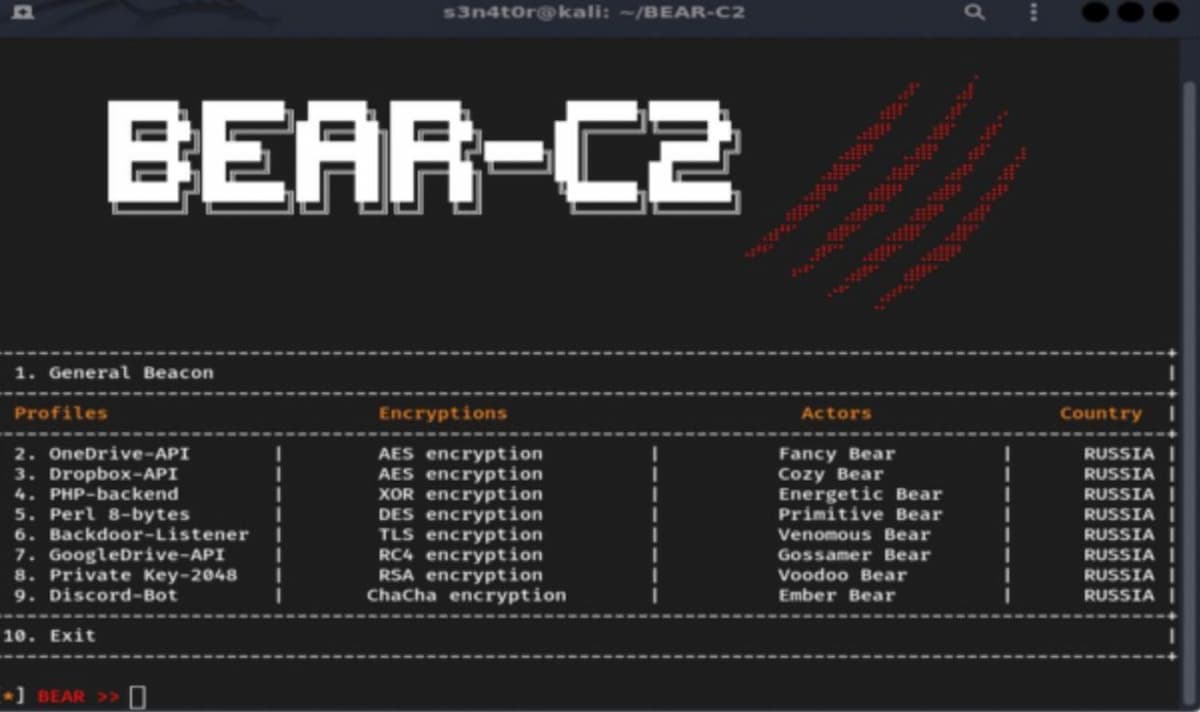 🐻 Bear C2 - это компиляция C2-скриптов, пэйлодов к и стейджеров, используемых