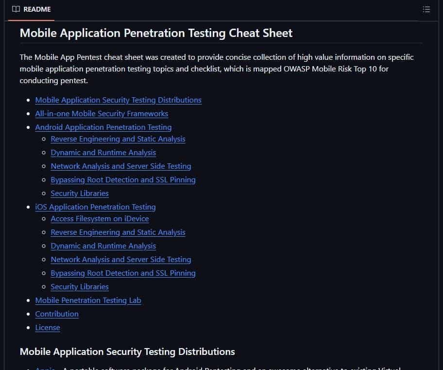 🥷 MobileApp-Pentest-Cheatsheet — шпаргалка для тестирования мобильных приложений на проникновение!