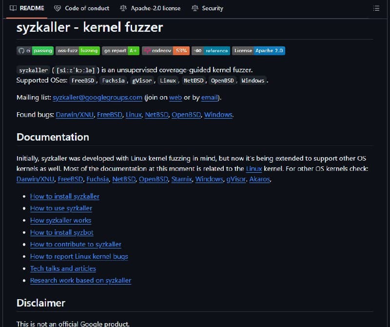 🖥 syzkaller — это инструмент для fuzz-тестирования ядер операционных систем!