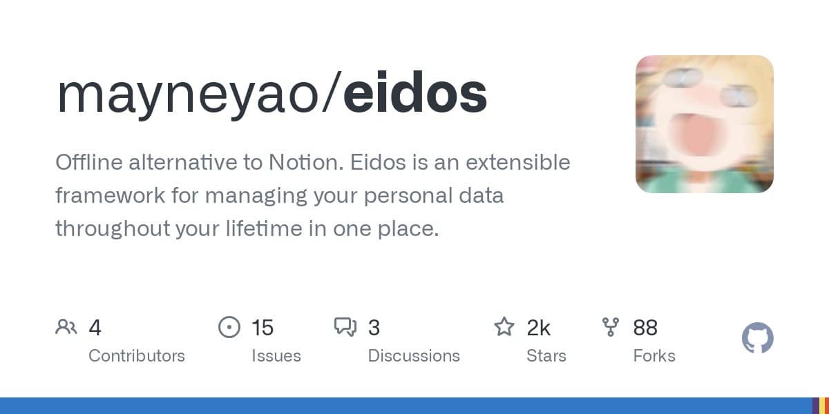 🐙 Eidos – альтернатива приложению Notion, которая работает оффлайн. Проект написан на