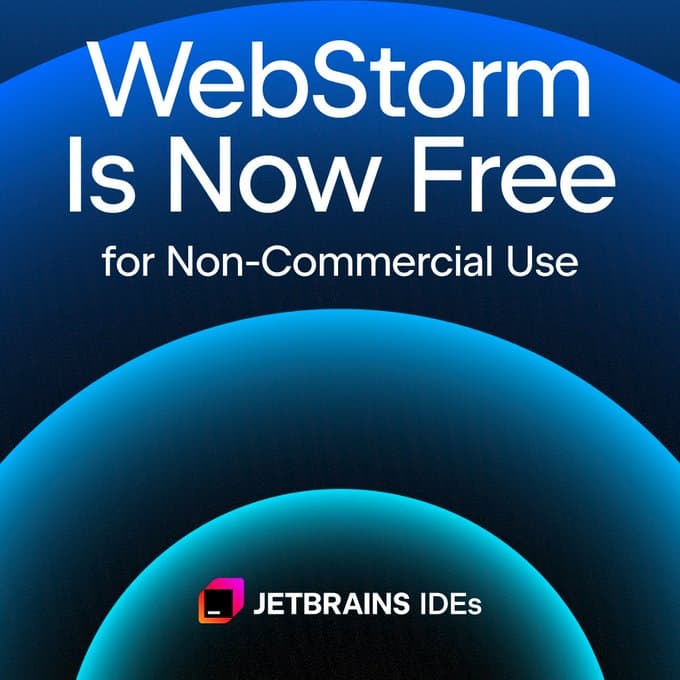 🔥 WebStorm теперь бесплатен для некоммерческого использования! Изучаете ли вы JavaScript, работаете