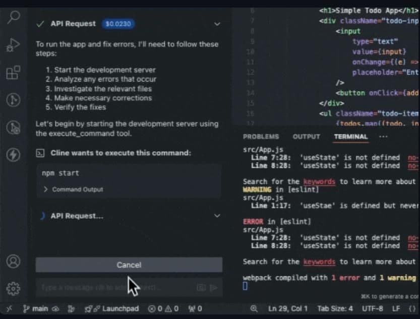 Cline — это ИИ-ассистент для работы с CLI и редакторами